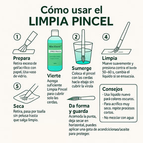 Miss Cherry Limpiador de Pinceles profesional uñas Acrilicas Y Gel Mc