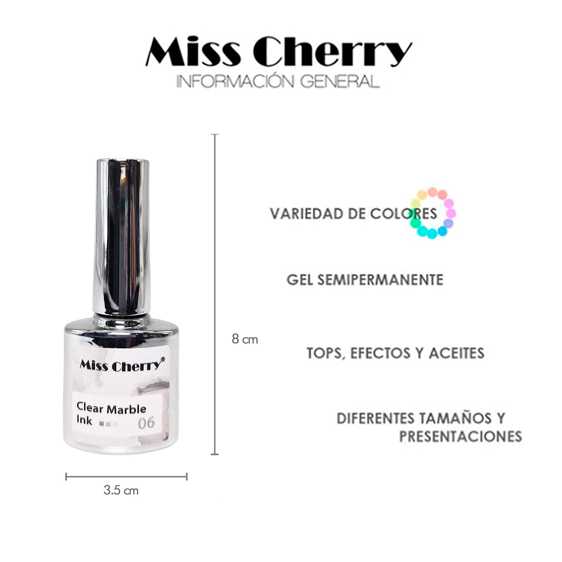 Miss Cherry Clear  EFECTO Blooming gel semipermanente con efecto uñas UV/LED