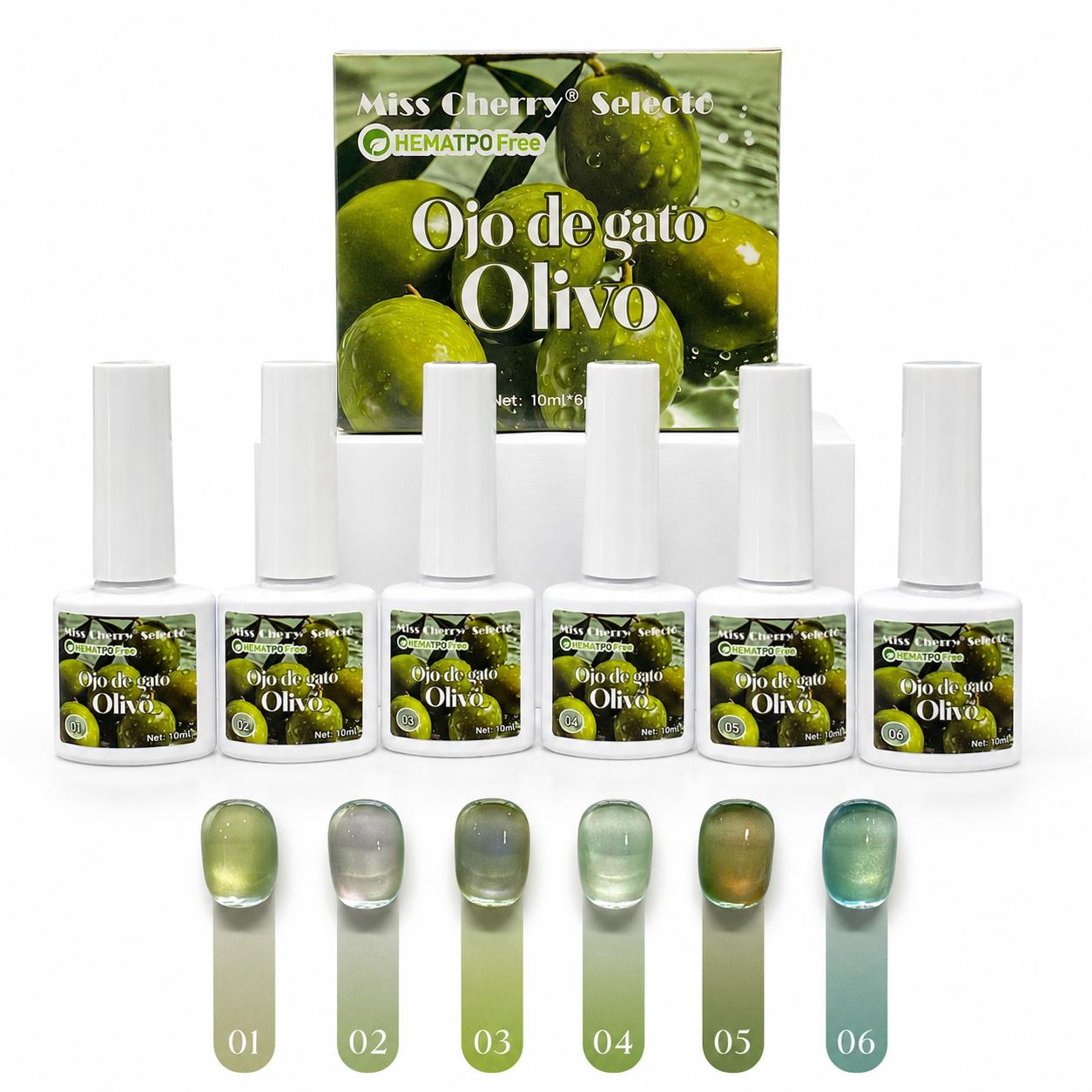 Miss Cherry Gel Semipermanente Gama Ojo de Gato Olivo