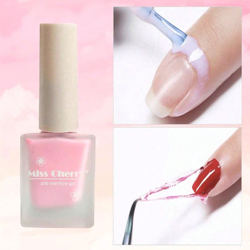 MISS CHERRY 3 Esmaltes de látex líquido para uñas, cinta protectora de esmalte de uñas, protector de la piel del dedo para la aplicacion de esmaltes, arte de uñas