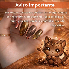 Miss Cherry Gato chocolate efecto ojo de gato uñas gel esmalte semipermanente