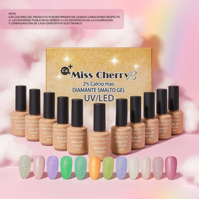Miss Cherry Diamante smalto Gel para Uñas gama profesional UV LED  12 pzs 10 ml