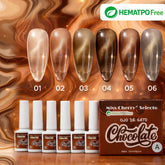 Miss Cherry Gato chocolate efecto ojo de gato uñas gel esmalte semipermanente