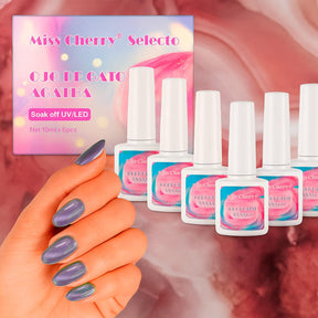 Miss Cherry Efecto ojo de gato Agatha gel semipermanente 10ml 6 Piezas