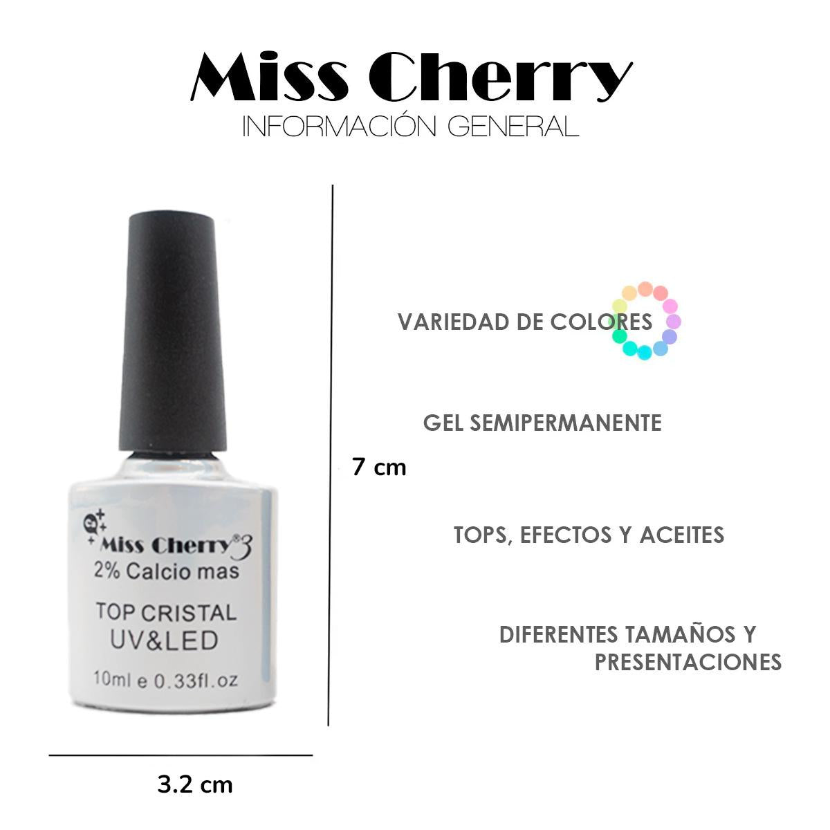 Miss Cherry  Top CRISTAL 2% Calcio más 10ml 12 Piezas