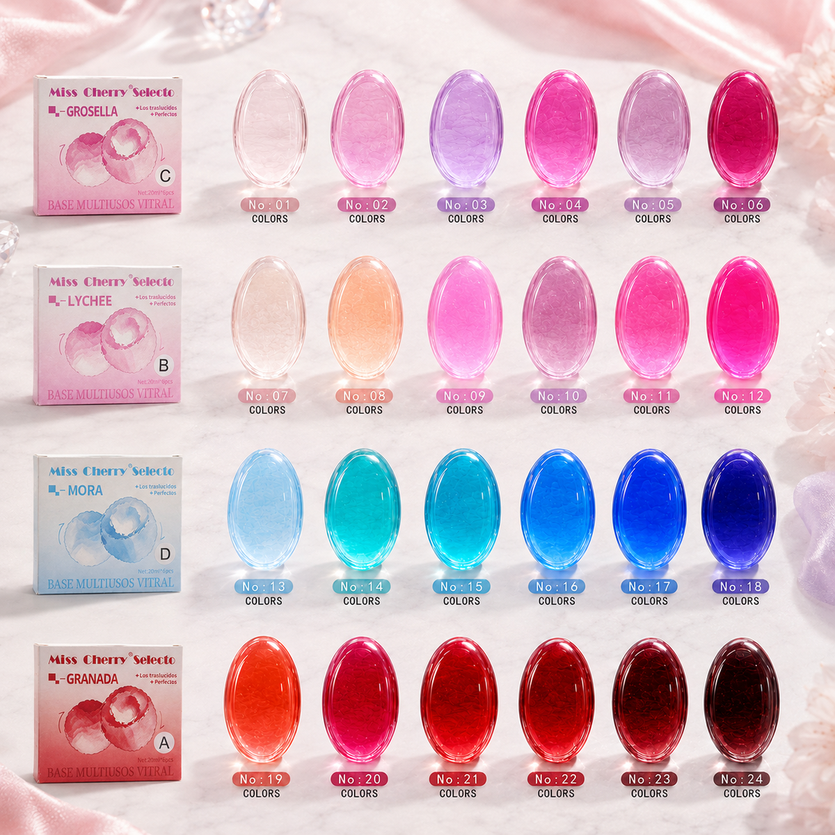 Miss Cherry Gel Semipermanente BASE MULTIUSOS VITRAL