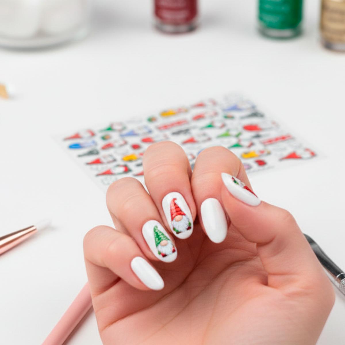 Miss Cherry hojas de calcomanías de Navidad para uñas autoadhesivas Pegatinas decoración