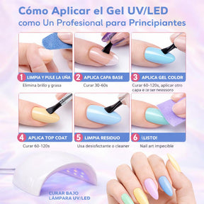 Miss Cherry Gama de 12 piezas Gel semipermanente Multicolor para uñas UV-Led