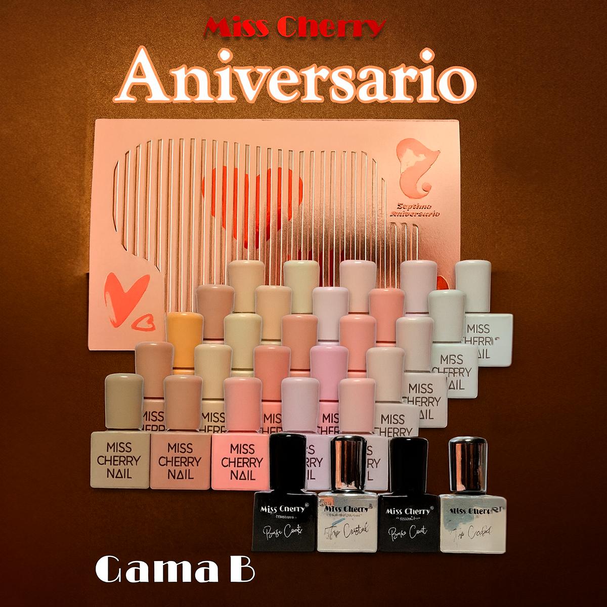 Miss Cherry GAMA ANIVERSARIO 29piezas gel semipermanenete UV LED profesional