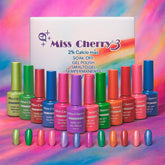 Miss Cherry Gama Arcoiris gel semipermanente glitter colores vibrantes UV/LED gel para uñas