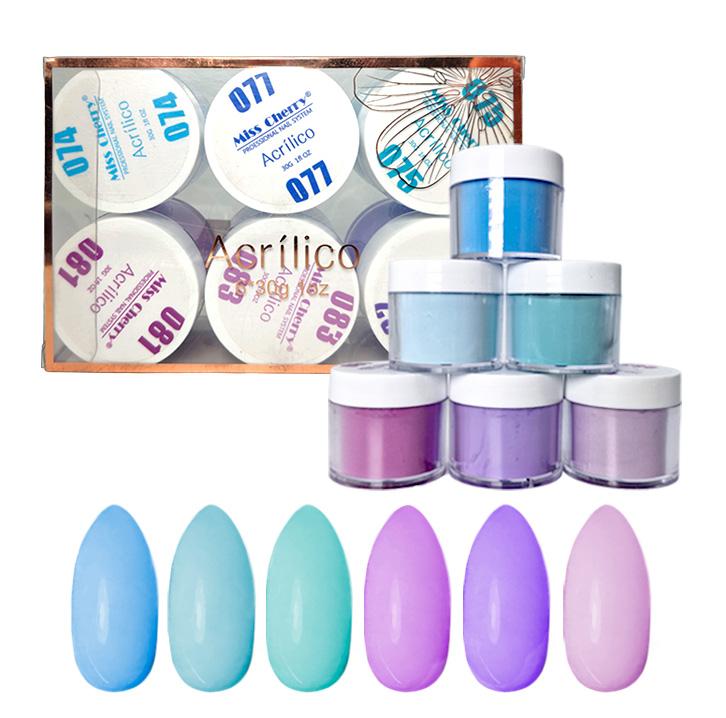 Miss Cherry Acrílico Polvo Colores – Decoración Profesional Nials Uñas Alta Pigmentación