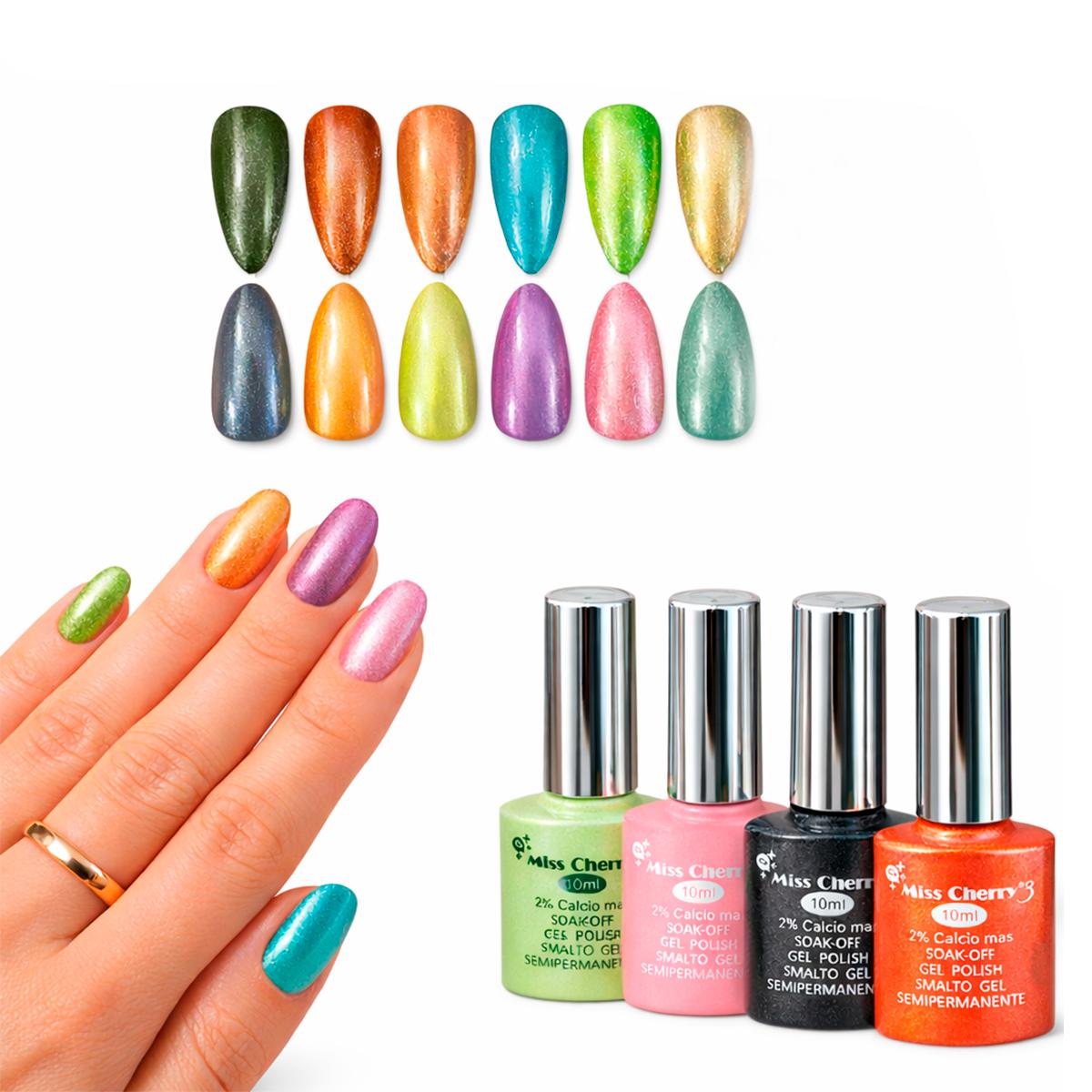 Miss Cherry Gama de 12 piezas Gel semipermanente Multicolor para uñas UV-Led