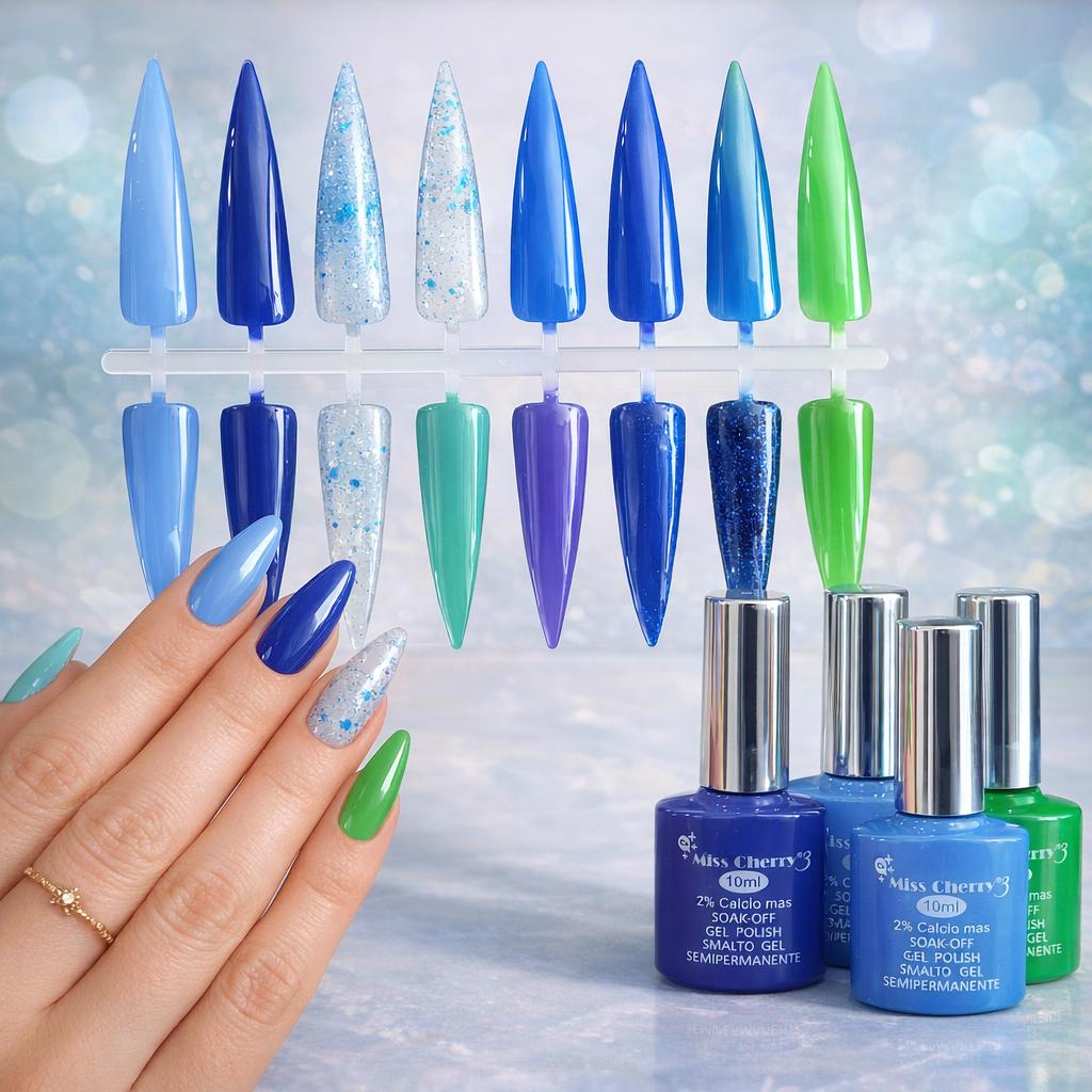 Miss Cherry Gama de 12 piezas Gel semipermanente Multicolor para uñas UV-Led