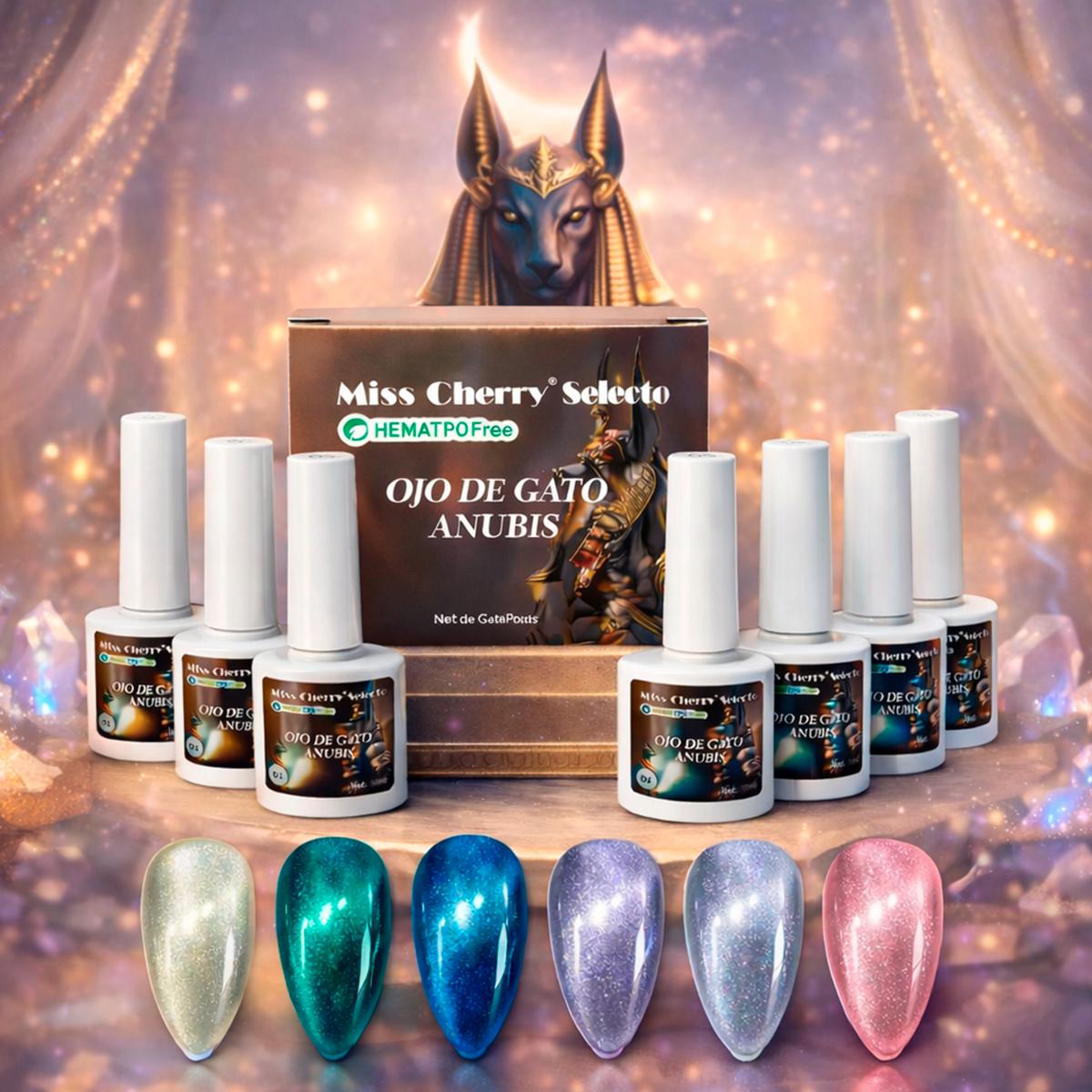 HEMATPOFree Miss Cherry Gama Anubis ojo de gato efecto gel uñas