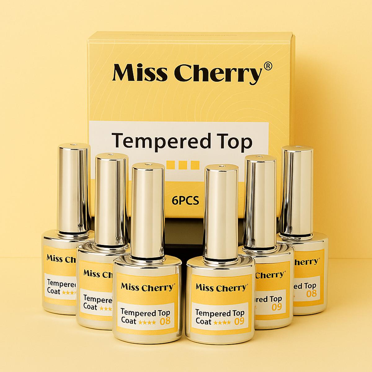 Miss Cherry Tempered TOP Coat Alta resistencia profesional para manicura