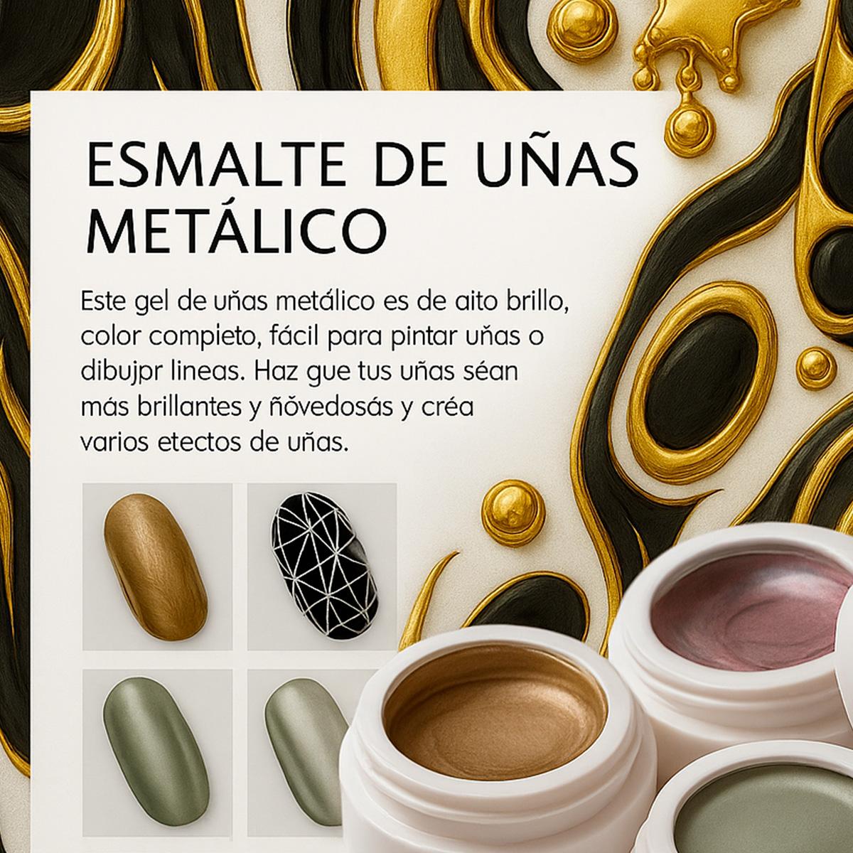 Miss Cherry Gel Painting Espejo Metalico 6 pzs 8 ml Gel semipermanente UV LED arte en uñas