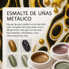 Miss Cherry Gel Painting Espejo Metalico 6 pzs 8 ml Gel semipermanente UV LED arte en uñas