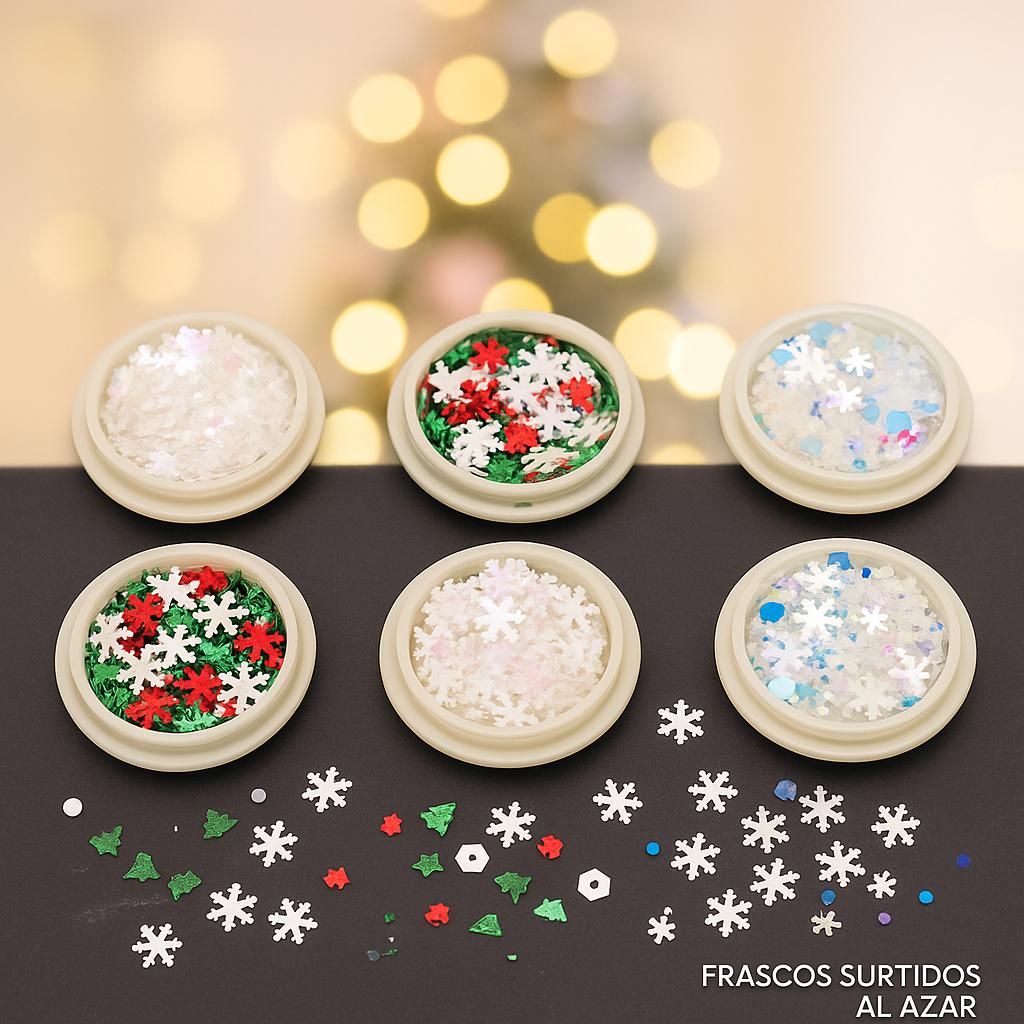 Miss Cherry Decoraciones Navideñas Set 6pz en Resina con Diseño Animado para Uñas, Accesorios DIY