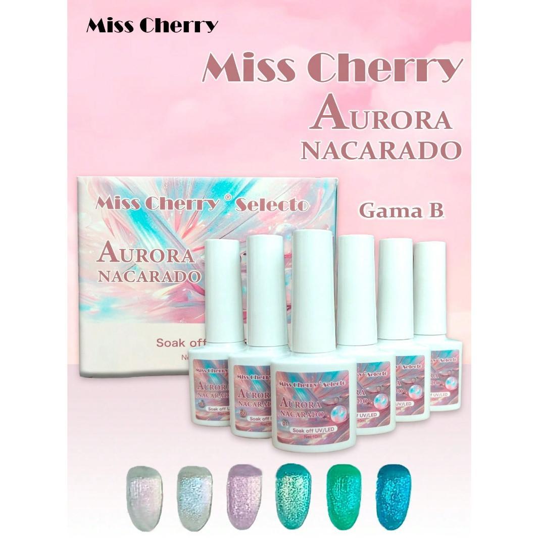 Miss Cherry Gama AURORA NACARADO Gel semipermanente profesional UV LED  6 pcs Nail art