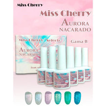 Miss Cherry Gama AURORA NACARADO Gel semipermanente profesional UV LED  6 pcs Nail art