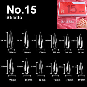 Miss Cherry Kit 504 Tips prelimados con Rubber Gel profesional y lima para extension de uñas profesional