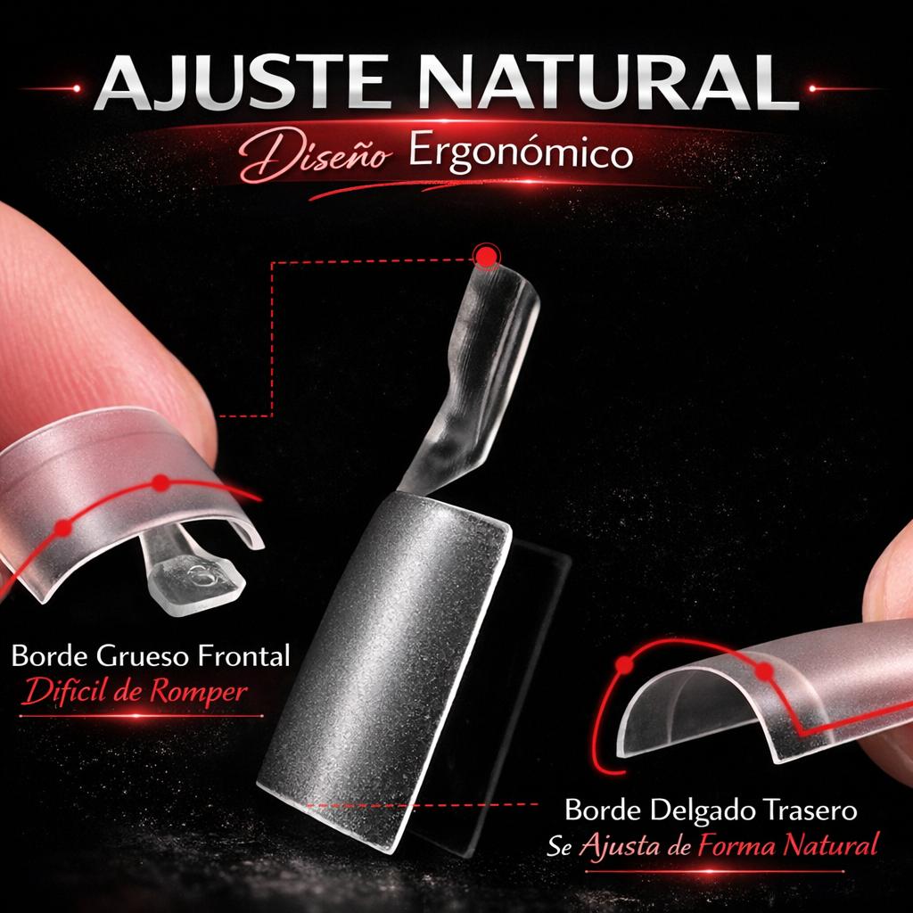 Miss Cherry 600pz Tips con sonrisa Mini cuadrada Postizas Corto, 12 Tamaños media punta