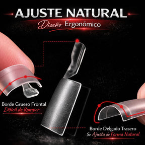 Miss Cherry 600pz Tips con sonrisa Mini cuadrada Postizas Corto, 12 Tamaños media punta