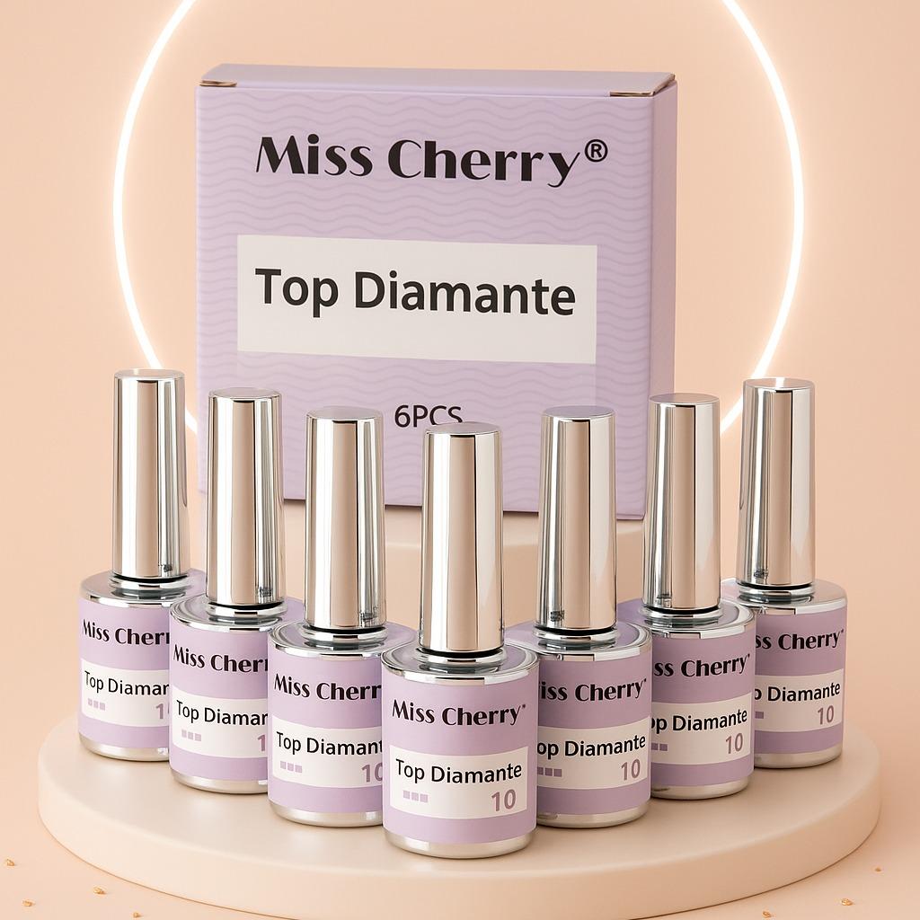 Miss Cherry Top coat Diamante profesional acabado brillante manicura Uñas Nail art