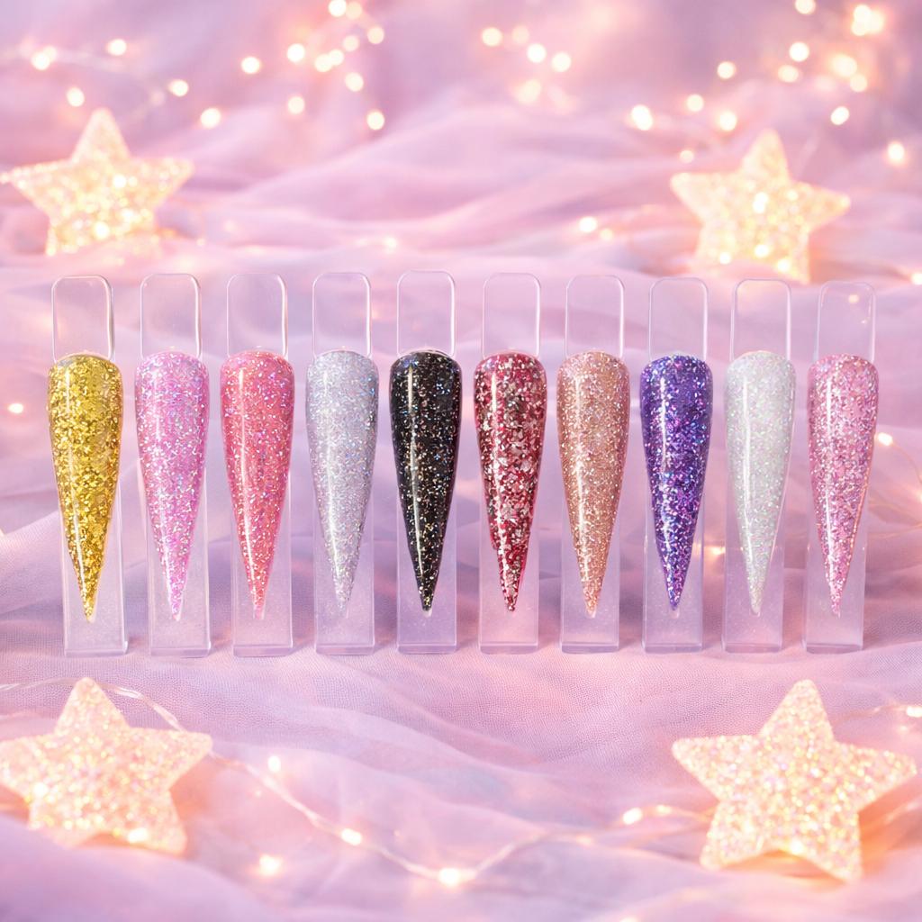 Miss Cherry Polygel manicura con glitter set 12 pz