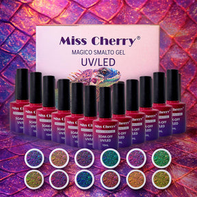 Miss Cherry Gama Camaleón gel semipermanente UV LED Glittergel Para Uña