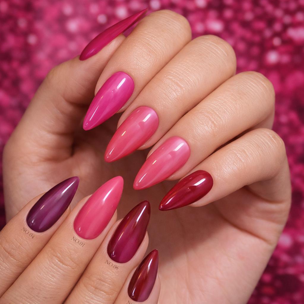 HEMATPOFree Miss Cherry Rose gama ojo de gato efecto gel para uñas