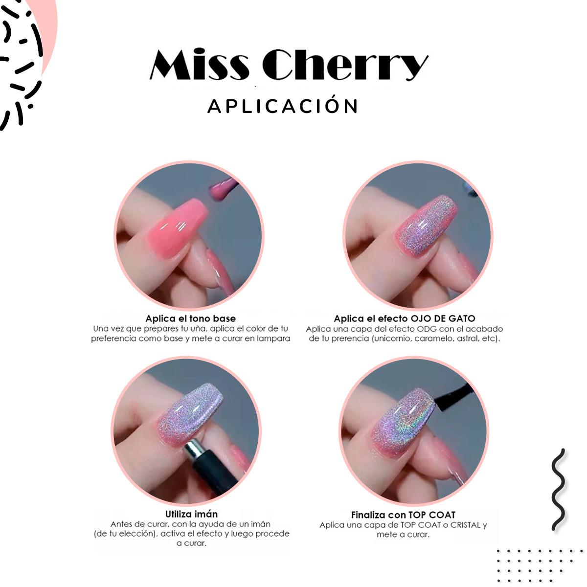 Miss Cherry KIT Magentico 1 Gel Efecto ojo de gato con Iman Incluido para efectos profesional en uña