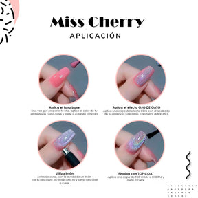 Miss Cherry KIT Magentico 1 Gel Efecto ojo de gato con Iman Incluido para efectos profesional en uña