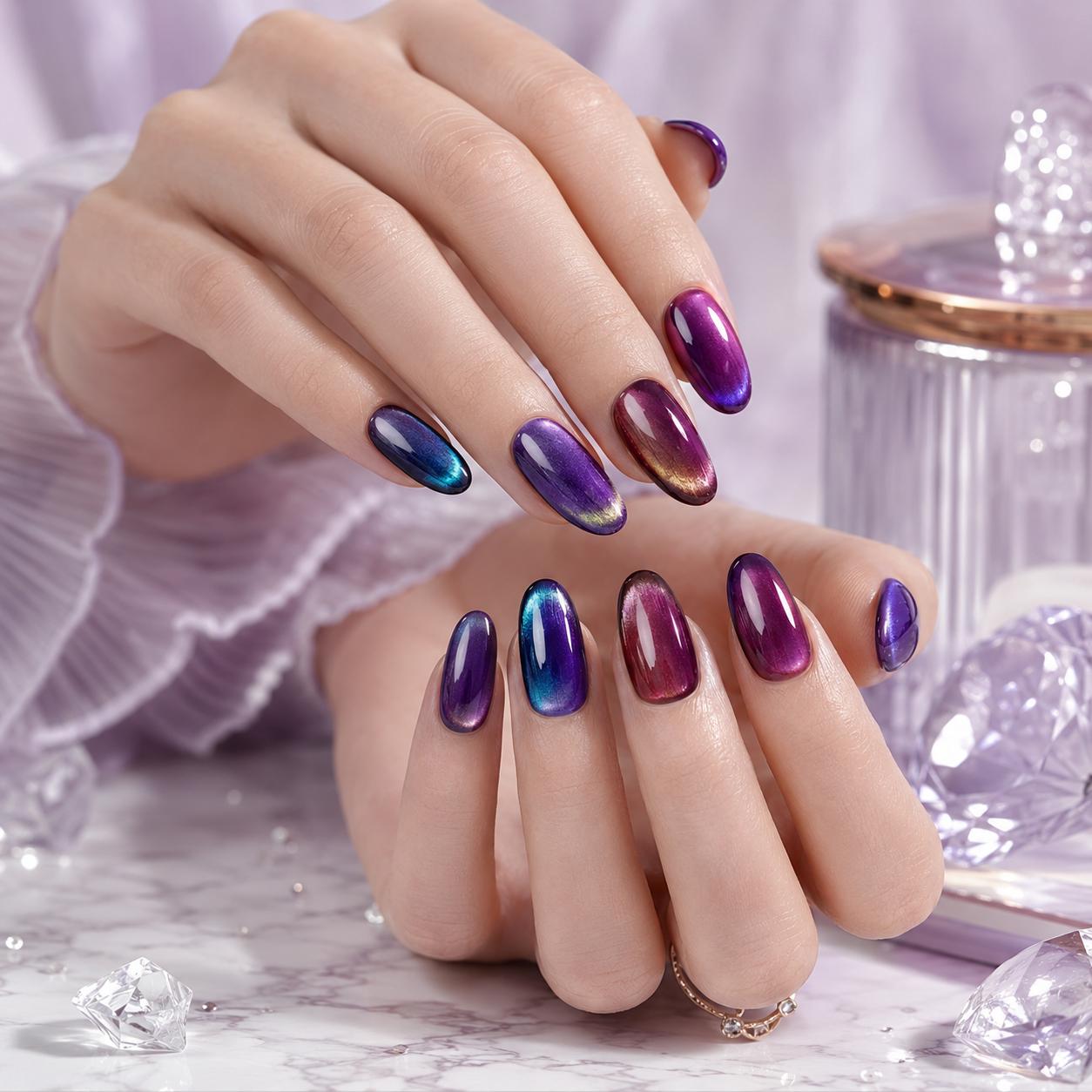 Gel Semipermanente Miss Cherry Ojo de Gato Dark Violeta