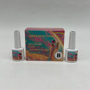 Miss Cherry Gama GOLDEN COLORS Efecto ojo de gato, manicura profesional Nail  10ml 6 Piezas