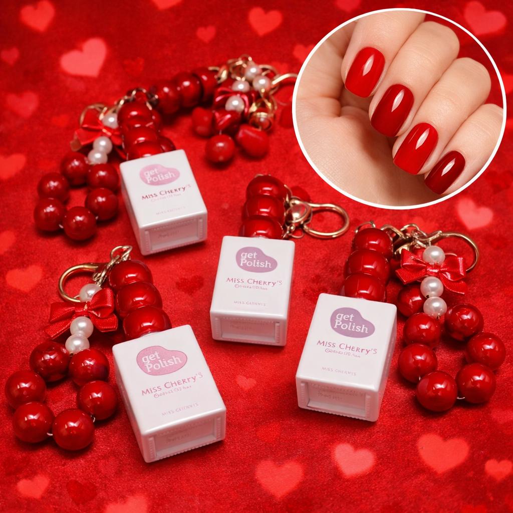 HEMATPO Free Miss Cherry Gel polish de Llavero cute Charm para bolso