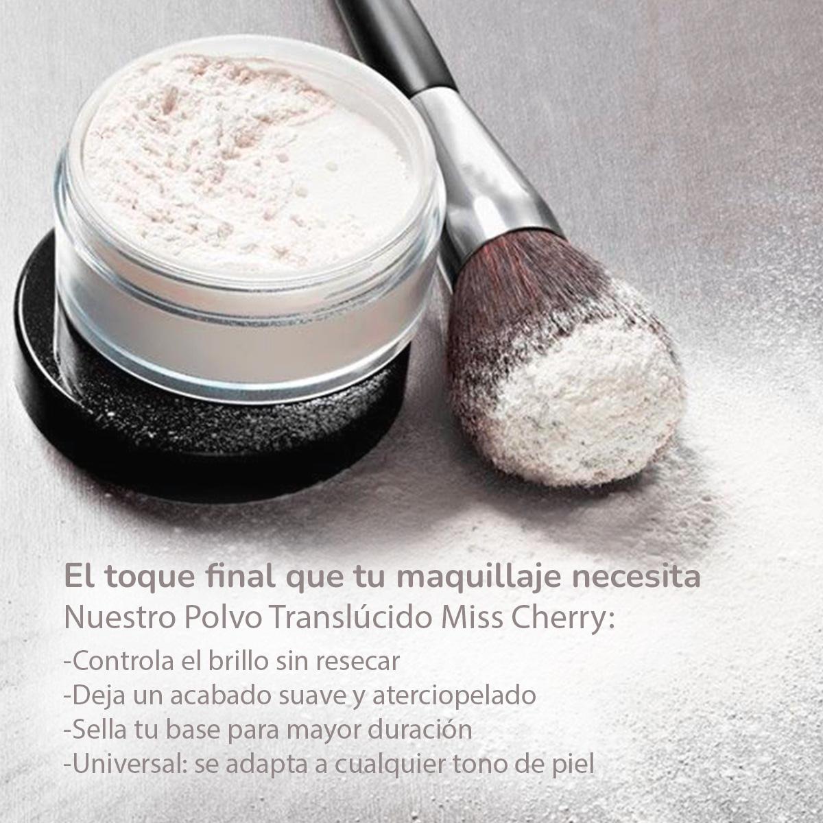 Miss Cherry Makeup Polvo Traslucido Fijador de Maquillaje con Acabado Natural y Control de Brillo 12g