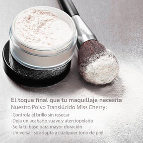 Miss Cherry Makeup Polvo Traslucido Fijador de Maquillaje con Acabado Natural y Control de Brillo 12g