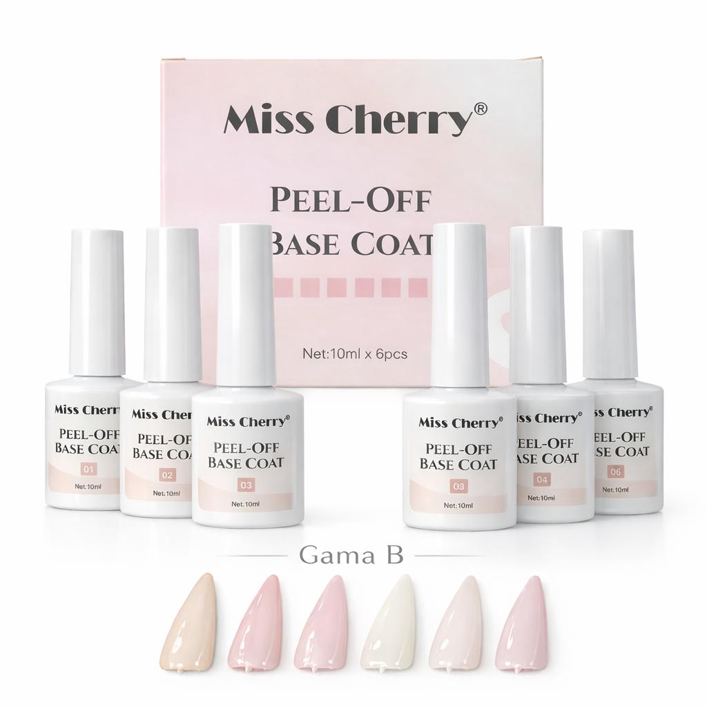 Miss Cherry PEEL-OFF Base coat practice gel facil de remover retiro despegable