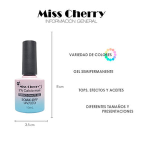 Miss Cherry Gel Esmalte Semipermanente Efecto Térmico para Uñas 12 pzs 10 ml