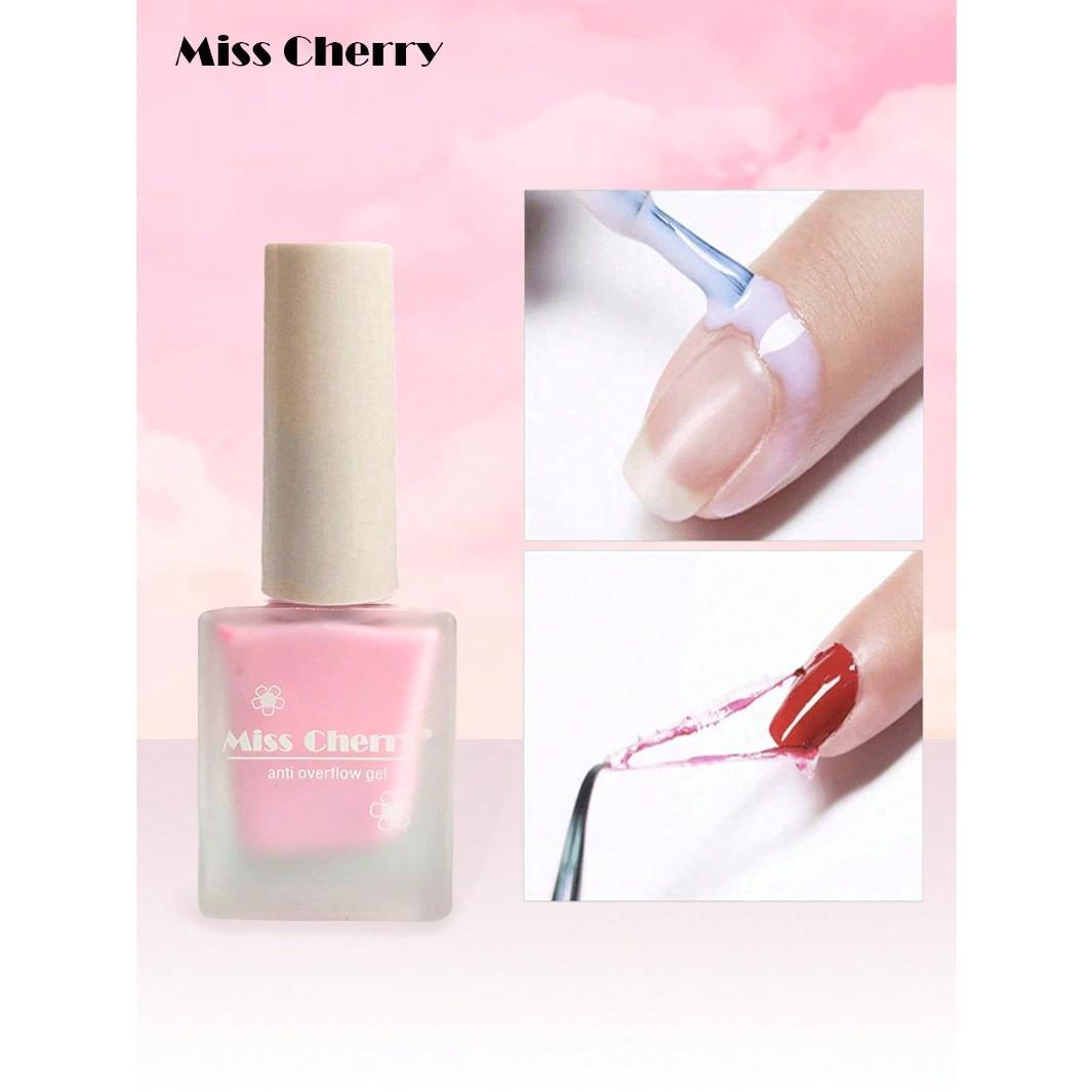 MISS CHERRY 3 Esmaltes de látex líquido para uñas, cinta protectora de esmalte de uñas, protector de la piel del dedo para la aplicacion de esmaltes, arte de uñas