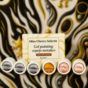 Miss Cherry Gel Painting Espejo Metalico 6 pzs 8 ml Gel semipermanente UV LED arte en uñas