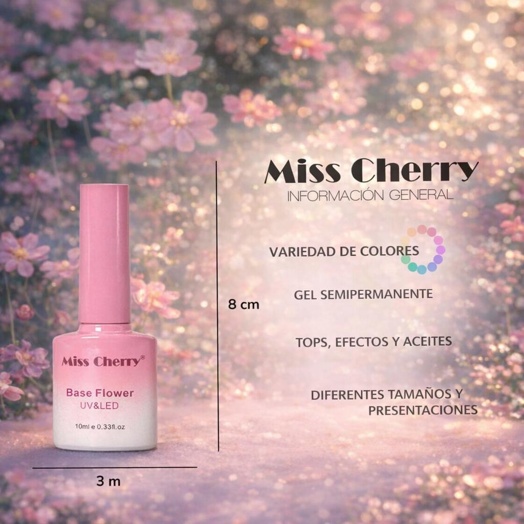 Miss Cherry Base Flower gama UV/LED profesional manicura uñas 10ml 6 piezas