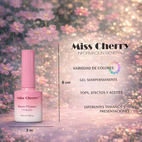 Miss Cherry Base Flower gama UV/LED profesional manicura uñas 10ml 6 piezas