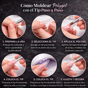 Miss Cherry 240 Tips Molde de extensión de uña para polygel acrigel profesional