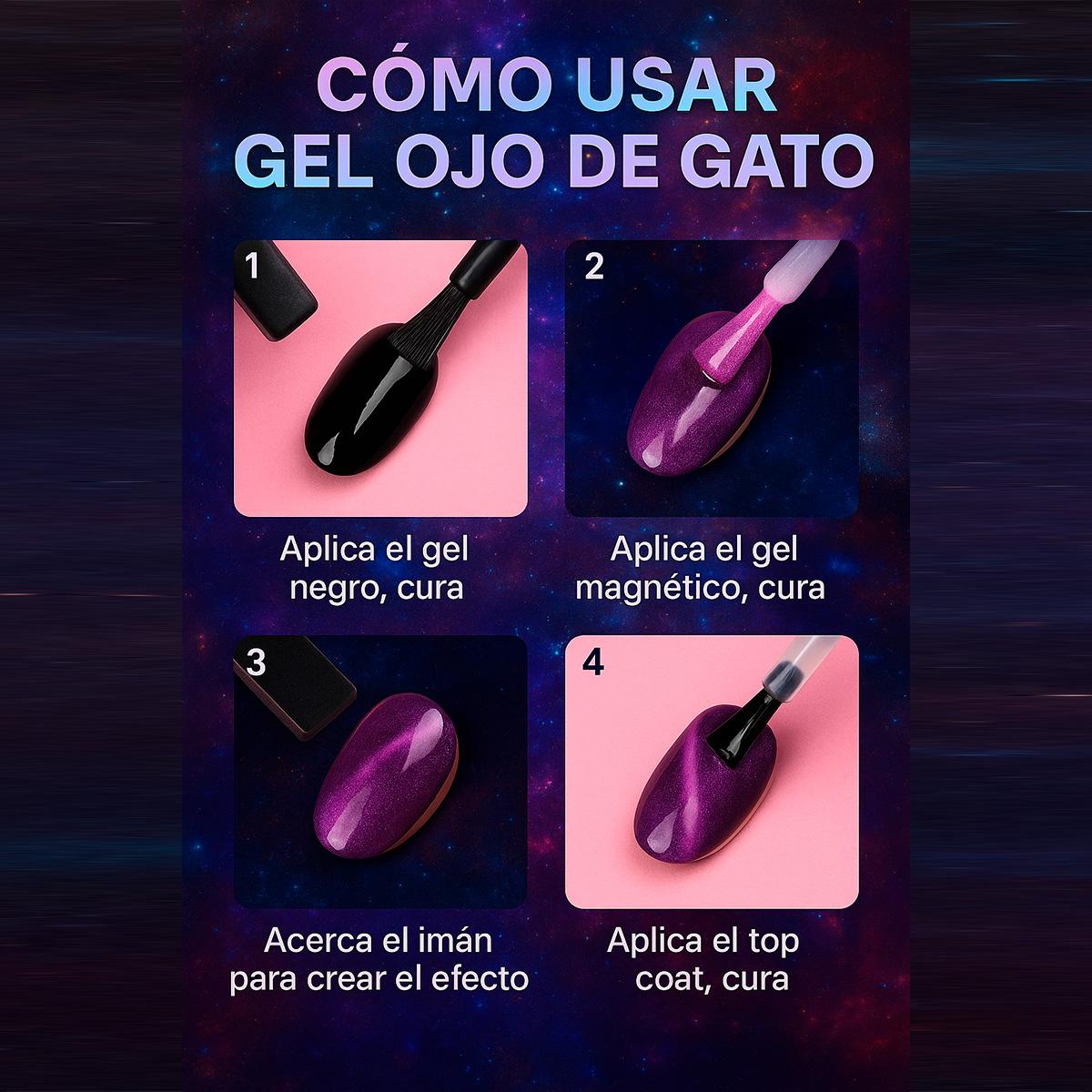 Miss Cherry Gama Galaxia Efecto ojo de gato gel semipermanente UV LED uñas manicura arte en uñas