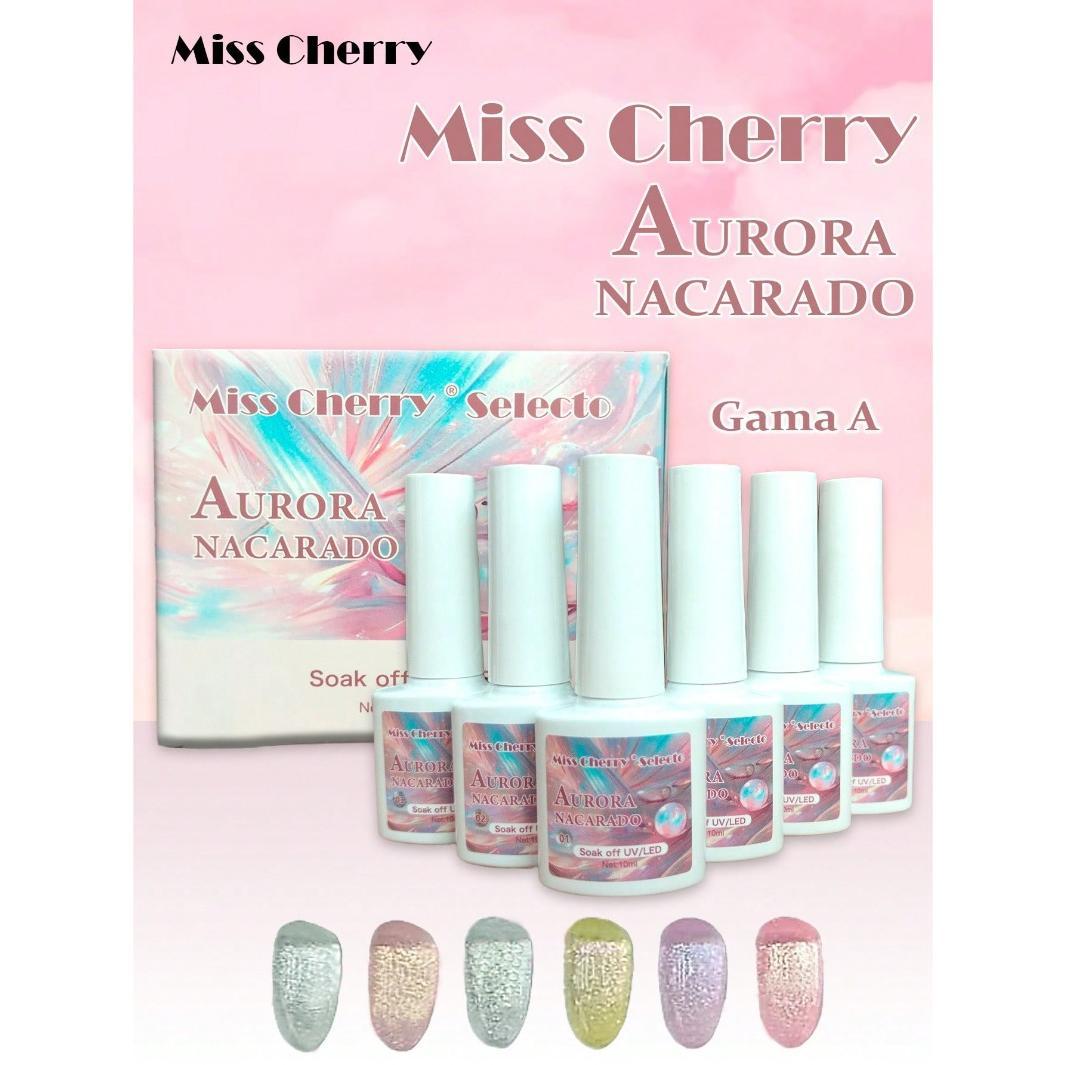 Miss Cherry Gama AURORA NACARADO Gel semipermanente profesional UV LED  6 pcs Nail art