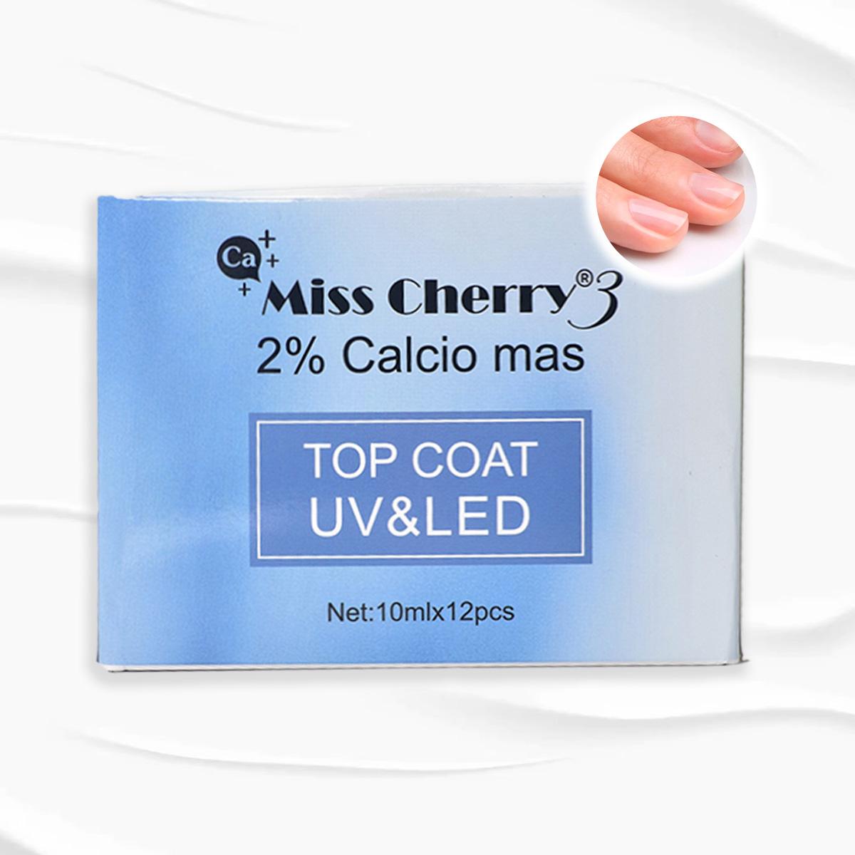 Miss Cherry TOP COAT UV&LED 2% CALCIO 10ml 12 Piezas