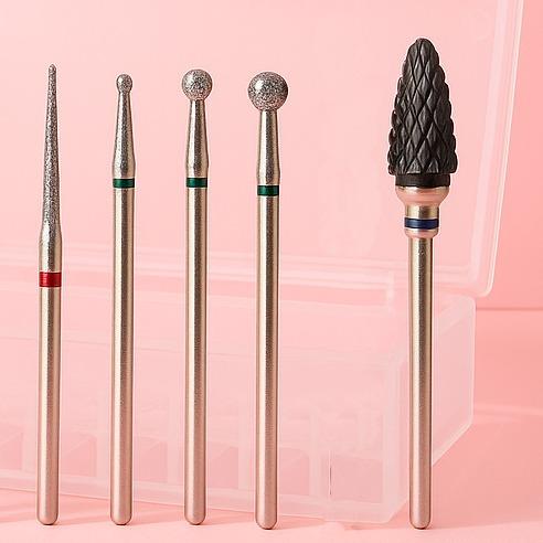 Miss Cherry 10 piezas de brocas de cerámica para uñas, pulidora de uñas eléctrica, brocas para pulidora, herramientas de decoración de uñas para manicura y pedicura