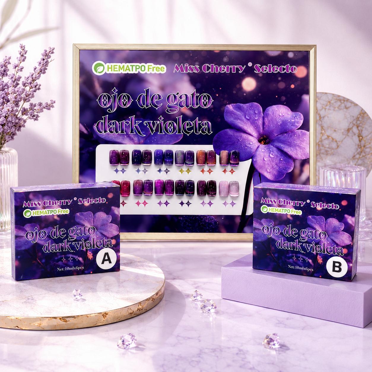 Gel Semipermanente Miss Cherry Ojo de Gato Dark Violeta